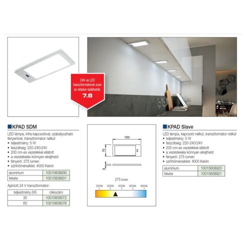 LED  VILÁGÍTÁS K-PAD SDM 5W NW ALUMÍNIUM 10015608930