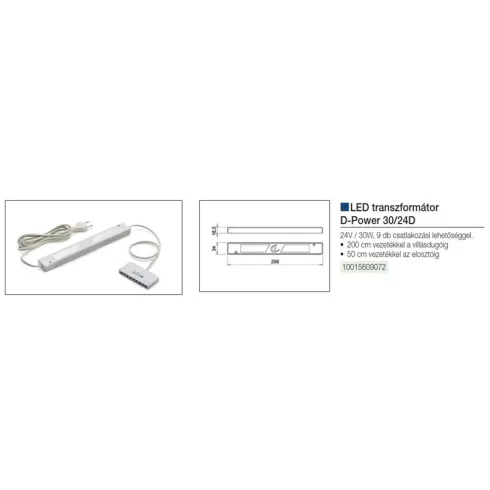 VILÁGÍTÁSTECHNIKAI KIEGÉSZÍTŐ TRAFÓ D-POWER 30/24D 24V 30W FEHÉR 10015609072