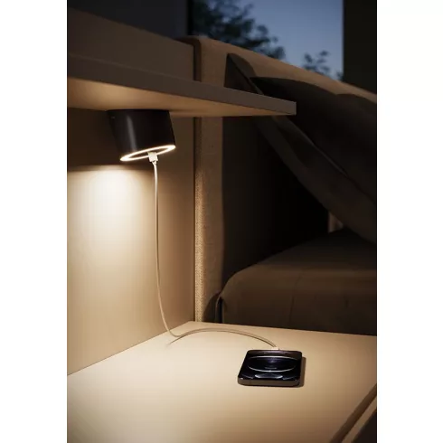 LED VILÁGÍTÁS UNIKA 4.5W 2700-4000K 24V DC D=75mm DUPLA USB PORTTAL (MAX. 24.5W) FEKETE 10015610030