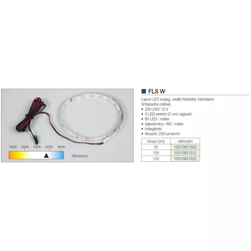 LED VILÁGÍTÁS FLS W LED AMP++ /VIZÁLLÓ/ 1,0m 12V/4W FEHÉR 10015621312