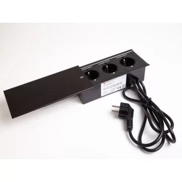   IRODABÚTOR TARTOZÉKOK KONNEKTOR ELOSZTÓ MODULBOX III - 3x230V MATT FEKETE 10015622150