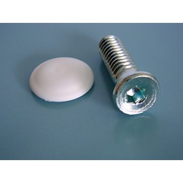   MŰANYAG SZEKRÉNYLÁB CSAVAR TAKARÓSAPKÁVAL ÁTM.10 × 37 mm HORGANYZOTT-FEHÉR 10114100199