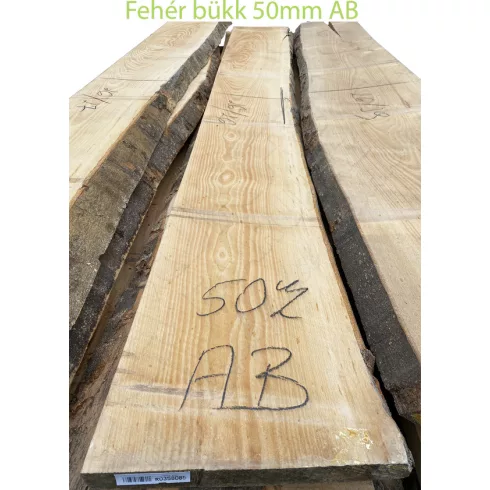 Fehér bükk fűrészáru 50mm AB (I-II.) szárított
