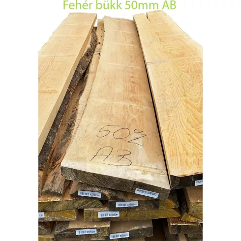 Fehér bükk fűrészáru 50mm AB (I-II.) szárított