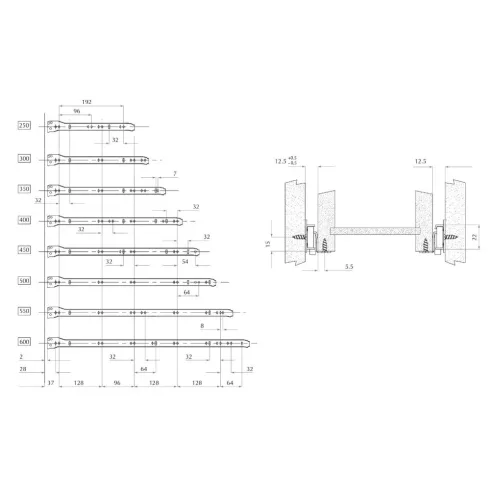 Fiókcsúszó 500mm,25kg,fehér 10006641050