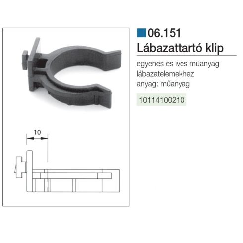Lábazatrögzítő klip,műa.fekete 05.151 10114100210
