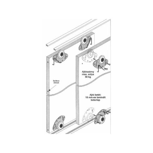 SMART2 tolóajtószerelvény,50kg,alu 10014610161