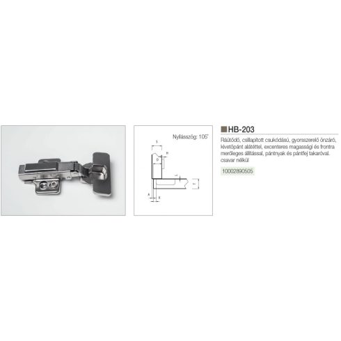 Kiv.pánt ráüt.csill.+talp+takaró HB-203 10002890505