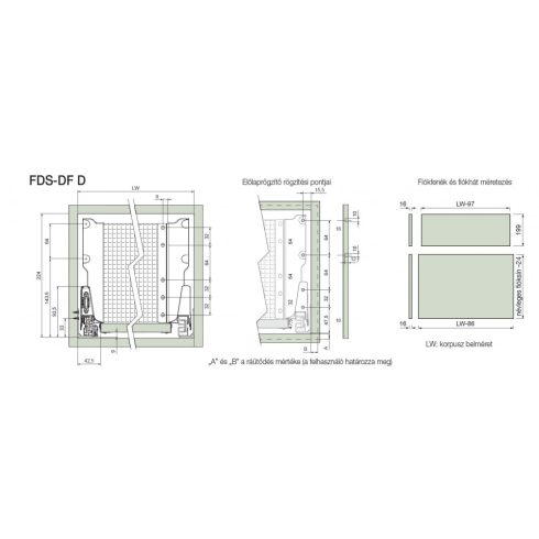 Fémfiókoldal FDS-DF D.550mm,duplaf.fehér 10006632250