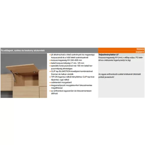 Blum Aventos HK-XS Tip-On TF=200-1000 20K1101T gyenge