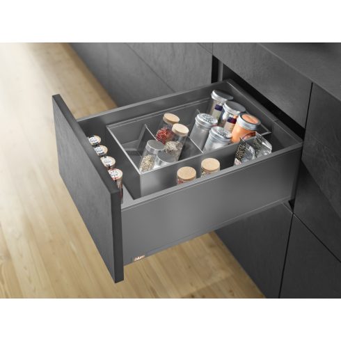 BLUM Legrabox Tip-On Blumotion Pure C orionszürke 40 kg 450x177mm min.beépítési méret 193mm