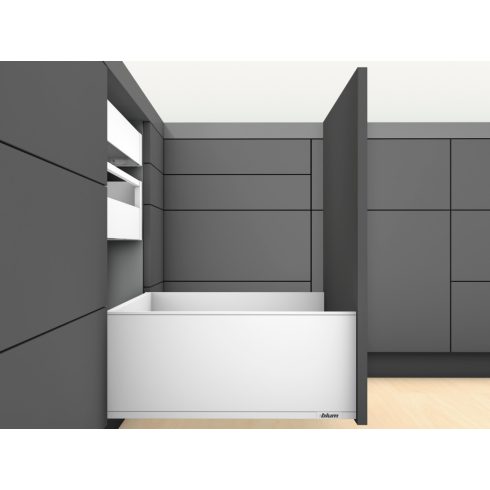 BLUM Legrabox Tip-On Blumotion Pure F fehér 40 kg 500x241mm min.beépítési méret 257mm