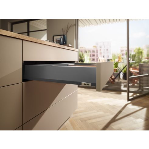 BLUM Merivobox Tip-On Blumotion M orionszürke 40 kg 500x91mm min.beépítési méret 103mm