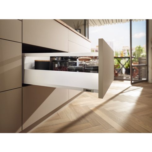 BLUM Merivobox Tip-On Blumotion E korlátos fehér 40 kg 500x91mm min.beépítési méret 204mm