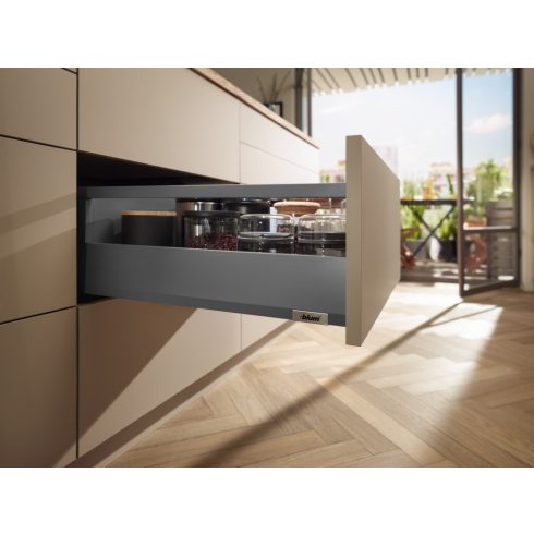 BLUM Merivobox Tip-On Blumotion E korlátos orionszürke 40 kg 550x91mm min.beépítési méret 204mm