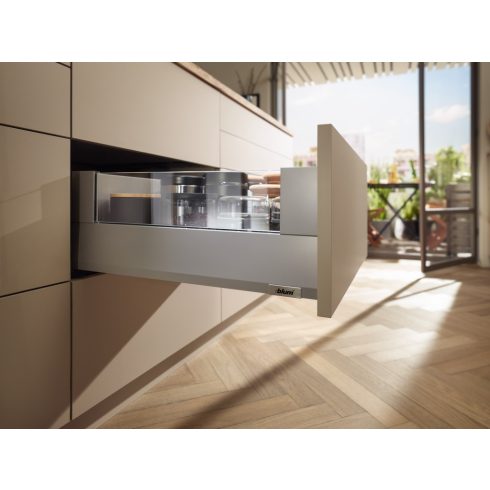 BLUM Merivobox Tip-On Blumotion E Boxcover indiumszürke 40 kg 450x91mm min.beépítési méret 204mm