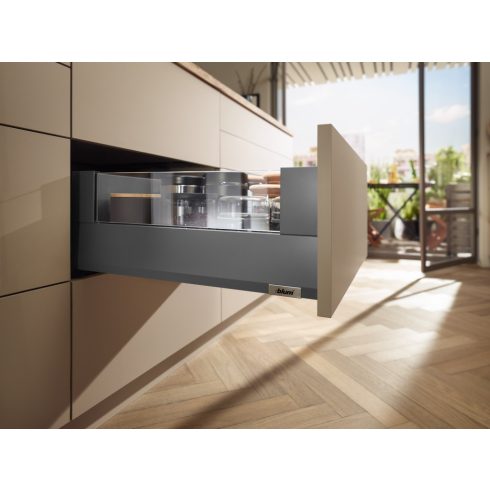 BLUM Merivobox Tip-On Blumotion E Boxcover orionszürke 40 kg 500x91mm min.beépítési méret 204mm