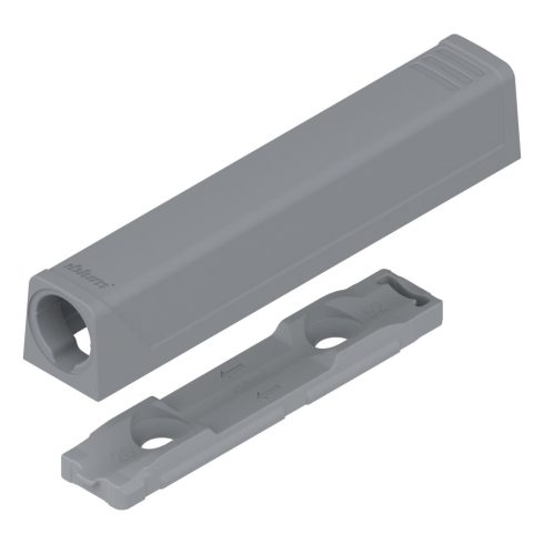 Blum TIP-ON adapterlemez ajtókhoz, Hosszított változat, egyenes, Csavarok, Szín: R7036 platinaszürke