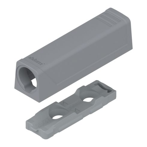 Blum TIP-ON adapterlemez ajtókhoz, Rövid változat, egyenes, Csavarok, Szín: R7036 platinaszürke