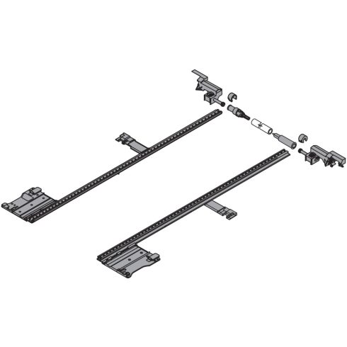 LEGRABOX, MOVENTO oldalstabilizátor, NH=400 mm, KSZ=1400 mm, teljes kihúzás, méretre vágáshoz, R7037 galambszürke