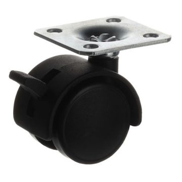   Riex GC10 bútorgörgő D30, talp 38x38x1,5 mm, fékezhető, fekete