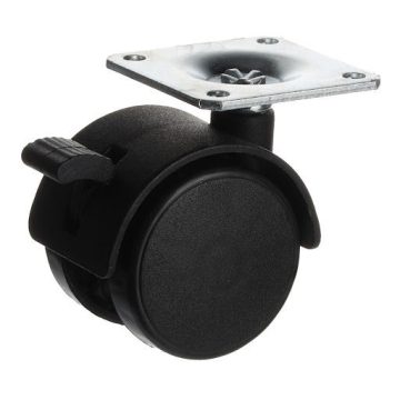   Riex GC10 bútorgörgő D40, talp 42x42x2 mm, fékezhető, fekete