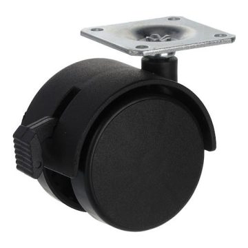   Riex GC10 bútorgörgő D50, talp 42x42x2 mm, fékezhető, fekete