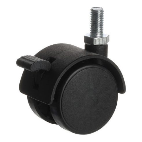 Riex GC12 bútorgörgő D40, csap M8x15 mm, fékezhető, fekete