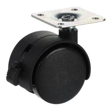   Riex GT05 bútorgörgő D40, talp 38x38x1,5 mm, fékezhető, fekete