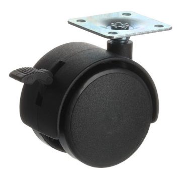   Riex GT05 bútorgörgő D50, talp 38x38x1,5 mm, fékezhető, fekete