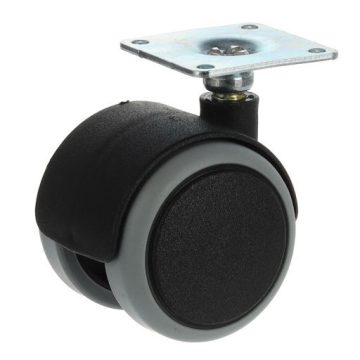   Riex GF30 bútorgörgő D50, talp 42x42x1,5 mm, puha futófelülettel, fekete