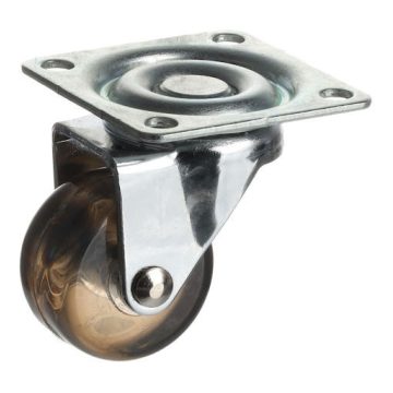   Riex GC70 bútorgörgő D35, talp 50x50 mm, puha futófelülettel, átlátszó barna