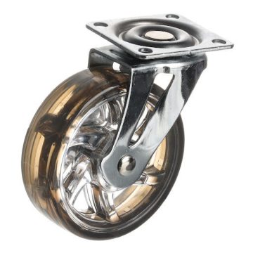   Riex GC70 bútorgörgő D75, talp 50x50 mm, puha futófelülettel, átlátszó barna