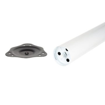   Riex ER40 asztalláb, szerelőtalpas rögzítés, D60/H710 mm, fényes fehér