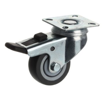   Riex GC53 bútorgörgő D50, talp 50x50 mm, puha futófelülettel, fékezhető, szürke