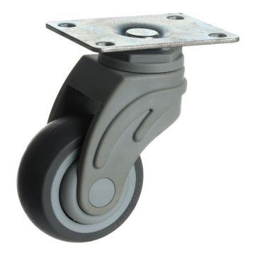   Riex GC62 bútorgörgő D75, talp 65x95 mm, puha futófelülettel, szürke