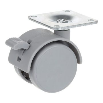   Riex GC10 bútorgörgő D40, talp 42x42x2 mm, fékezhető, szürke