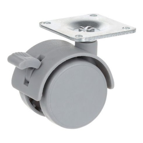 Riex GC10 bútorgörgő D40, talp 42x42x2 mm, fékezhető, szürke