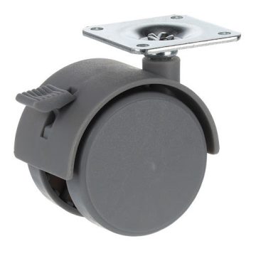   Riex GC10 bútorgörgő D50, talp 42x42x2 mm, fékezhető, szürke