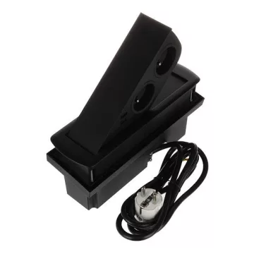   SFL Cizo, elektromos csatlakozó Schuko (2×), USB A 2 A (2×), 2 m vezeték, matt fekete