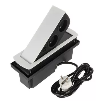   SFL Cizo, elektromos csatlakozó French (2×), USB A 2 A (2×), 2 m vezeték, matt fehér