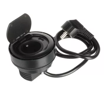   SFL Ring, elektromos csatlakozó French (1×) USB A 2 A, 2 m vezeték, matt fekete