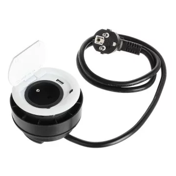  SFL Ring, elektromos csatlakozó French (1×) USB A 2 A, 2 m vezeték, matt fehér