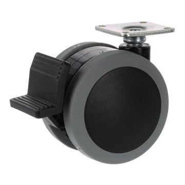   Tente 5925 Stylea bútorgörgő D75, talp 42x42 mm, puha futófelület, fékezhető, fekete