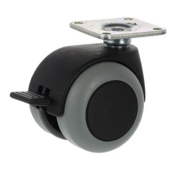   Tente AA25 Lumina bútorgörgő D50, talp 42x42 mm, puha futófelület, fékezhető, fekete