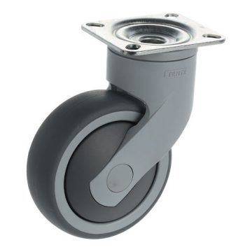   Tente 5370 Levina bútorgörgő D100, talp 77x67 mm, puha futófelület, szürke