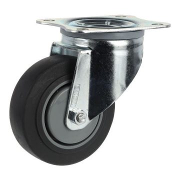   Tente 3470 Alpha bútorgörgő, D100, talp 105x80 mm, puha futófelület, fém/szürke