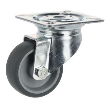   Tente 2470 Agila bútorgörgő, D50, talp 60x60 mm, puha futófelület, fém/szürke