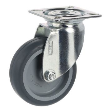   Tente 2470 Agila bútorgörgő, D75, talp 60x60 mm, puha futófelület, fém/szürke