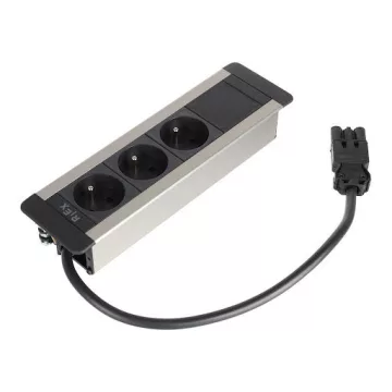   Riex ED56 elektromos csatlakozó French (3×), üres modul (1×), GST 0,4 m, szálcsiszolt alumínium